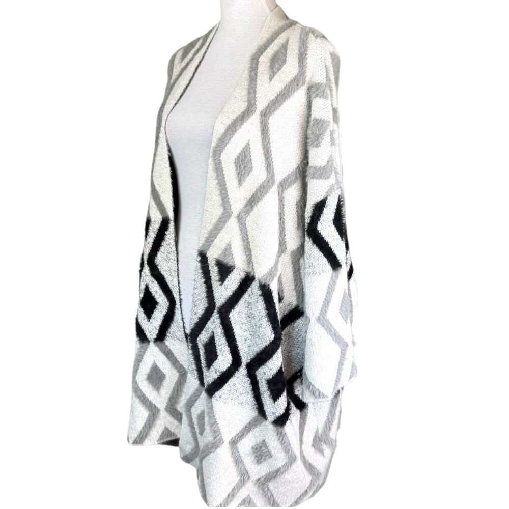 Multiples Gray Black White Three Quarter Sleeve D… - image 4